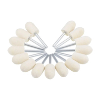 Accessoires pour outils rotatifs de bijouterie, roue de polissage abrasive en feutre de laine montée, tête de meulage pour le polissage du métal