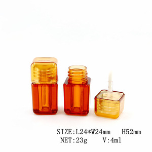 Petit tube carré transparent moulé par <span class=keywords><strong>injection</strong></span> pour brillant à lèvres, tube vide pour <span class=keywords><strong>gloss</strong></span> 4ml, flacon pour fard à paupières liquide, tubes vides pour brillant à lèvres - Product Image 2