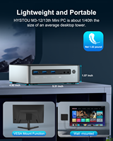 Mini PC de jeu HYSTOU avec 64 Go de RAM DDR5, triple écran 8K UHD, compatible avec Windows 11, chipset Intel, compatible avec les prises AU/US/CN