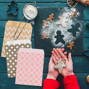 Sacs en papier à fond pointu anti-graisse pour fêtes, cadeaux, emballages à emporter pour boulangerie, biscuits, desserts, chocolat, savon - Product Image 6