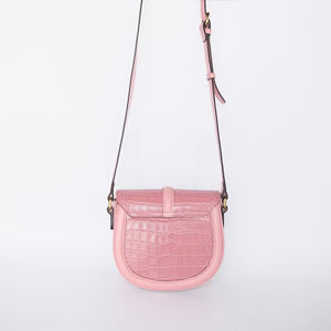 Bolso de cuero de vaca con relieve de cocodrilo de gran venta, bolso de mensaje para mujer diseñado en color Pinck - Product Image 2