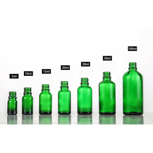 Vente en gros 5ml 10ml 15ml 20ml 30ml 50ml 100ml vert vide <span class=keywords><strong>liquide</strong></span> sérum huile essentielle soins de la peau cosmétique flacon compte-gouttes en verre - Product Image 4