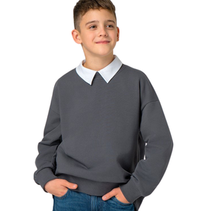 Sweat-shirt unisexe en molleton 100 % coton, tricoté, pour l'automne, pull chaud décontracté pour enfants, tailles 128-164, âge 8-14 ans - Product Image 2