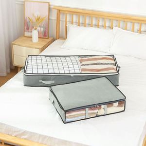 Grand sac de rangement pliable pour couettes et vêtements sous le lit, en tissu, pour couvertures et vêtements, organisateur de couettes - Product Image 5