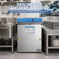 Lave-tasses sous comptoir en acier inoxydable 304 de qualité alimentaire, machine à laver et à rincer les tasses à haute efficacité pour hôtel, restaurant, bar