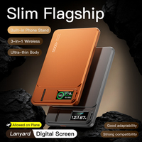 Batería Externa Magnética Inalámbrica de Alta Capacidad 10000mAh, Carga Rápida PD de 20W, Ultra Delgada y Portátil con Pantalla LED
