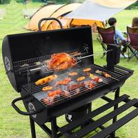 Kit de rôtissoire manuelle pour poulet, baril de rôtissage en acier, barbecue rotatif en fer, gril à charbon de bois, montage rapide pour 1 à 5 personnes, extérieur