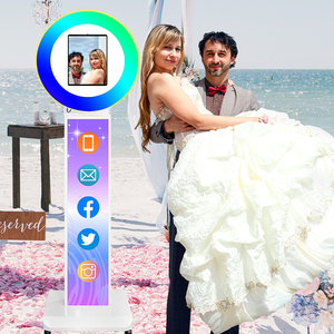 Photomaton de fête avec impression instantanée, kiosque à selfies, lumière RVB, télécommande, photomaton en métal, machine à photomaton pour iPad - Product Image 1