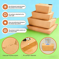 Boîte à lunch en papier kraft biodégradable personnalisée marron pour plats à emporter – Vente directe en gros par fournisseur chinois de premier plan