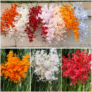 Fleurs artificielles en soie d'orchidée dansante, 30cm-100cm, rose clair et blanc, pour décorations de maison et de mariage - Product Image 4