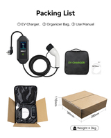 Chargeur EV portable 3,5 kW/7 kW, 16A/32A commutable, GB/T, double prise Type 2, nouveau pour la maison et en déplacement