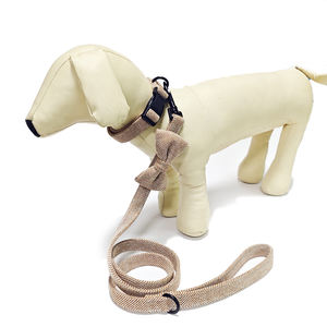Conjunto de arnés de terciopelo de lujo para mascotas, cómodo Collar de perro de PVC, lazo de aleación, cinta pequeña y mediana, fibra de goma de silicona, nailon y poliéster - Product Image 6