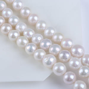 Perles baroques d'eau douce naturelles Zhuji 10-12 mm, perles rondes blanches Edison pour collier DIY, vente en gros de bijoux - Product Image 5