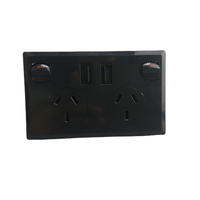 Prise murale USB double standard australienne avec interrupteur à 2 gangs, adaptateur de prise au plomb, alimentation de charge pour téléphone portable, prise 10A 118mm * 72mm