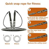 Câble métallique en acier personnalisé de haute qualité corde à sauter à sauter sans fil Option de fitness 2.0 3.0 5.0 câble d'épaisseur pour Crossfit