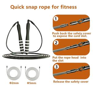 Chất lượng cao tùy chỉnh dây thép cáp tốc độ bỏ qua <span class=keywords><strong>jump</strong></span> <span class=keywords><strong>rope</strong></span> Cordless tập thể dục tùy chọn 2.0 3.0 5.0 độ dày cáp cho Crossfit - Product Image 5