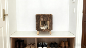 Komfortables Erhöhtes Katzenbett Haustier-Katzenhaus Gemütliches Bett für Pelzige Freunde Rattan-Kunsthandwerk Katzenhaus - Product Image 5