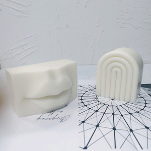 बड़ा आकार 2 डिजाइन मानव शरीर कलात्मक चेहरा मुंह होंठ मोमबत्ती मोल्ड फैंसी Boho इंद्रधनुष आर्क मोमबत्ती सिलिकॉन मोल्ड - Product Image 1