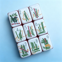 Ensemble de Mahjong américain de luxe moderne en mélamine sculptée avec un design vintage populaire pour 4 joueurs, idéal pour les jeux de casino