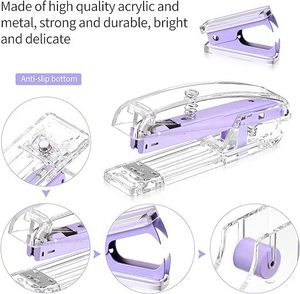 Màu Tím Văn Phòng Nguồn Cung Cấp Kết Hợp Thiết Lập <span class=keywords><strong>Stapler</strong></span> Băng Chủ Staple Nâng Lên Kéo-Trường Sử Dụng Phim Hoạt Hình Đáng Yêu Thiết Kế Văn Phòng Phẩm - Product Image 2
