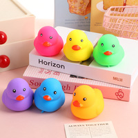 Canard en caoutchouc coloré personnalisé, jouet anti-stress, en forme de dessin animé, souple et compressible, disponible en gros