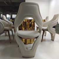 Chaise de salle à manger design haut de gamme pieds en acier inoxydable doré de luxe chaises de salle à manger Villa hôtel désherbage salle à manger chaise de Restaurant