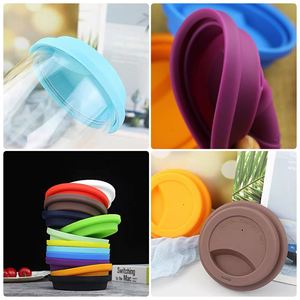 Silicone Coffee <b>Cup</b> Lid <b>Reusable</b> Mug Cover with Logo Custom, Creative Leak Proof Water <b>Cup</b> Lid Dustproof Seal Lid for Mug <b>Cup</b> - Product Image 4