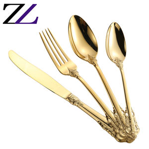 Mariage en acier inoxydable de luxe titane couleur or Forchetta Gabel Sendok Alat Makan Royal ensemble de couverts haut de gamme - Product Image 2