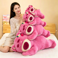 Ours en peluche fraise rose, jouet doudou, oreiller en peluche, animal en peluche, jouet doux pour la Saint-Valentin, cadeau, décoration d'intérieur