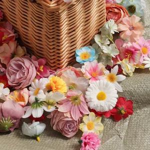 Flores Artificiales Rojas Brillantes, Flores de Seda, Kit de Manualidades para Bodas, Pequeños Pasadores de Pelo con Margaritas Hechas a Mano, Coronas, Venta al por Mayor - Product Image 4