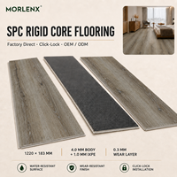 MORLENX Geräuchertes Taupe-Eichen-SPC-Bodenbelag Verschleißfester Wasserdichter Starrkern-Klick-Vinylboden für Gewerbliche Renovierung