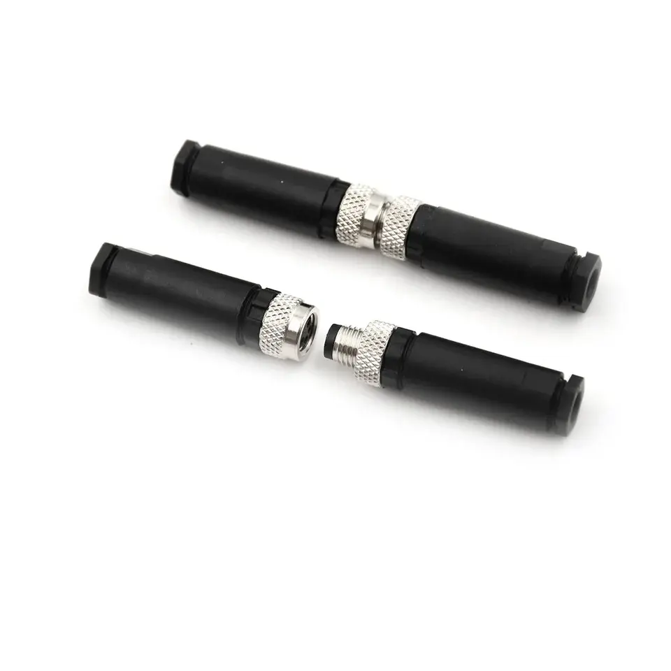 Conector terminal de encaixes do cabo m8 masculino do conector do parafuso do adaptador 3-Pin do sensor do campo-wireable industrial M8