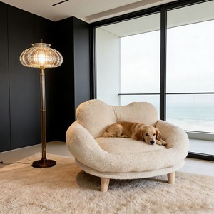 Cama para Mascotas Moderna y Ecológica, con Marco de Madera y Funda Lavable, Sofá para Perros, Directo de Fábrica, OEM, ODM, Personalizable - Product Image 5