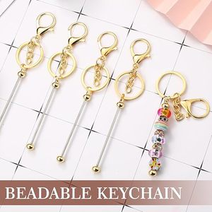 Kit de fabrication de bijoux en vrac pour marque privée : Ensemble de porte-clés à perler, barres métalliques vierges pour perles en silicone, personnalisation de la marque - Product Image 4