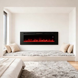 <span class=keywords><strong>Chimenea</strong></span> Eléctrica Moderna de 60 Pulgadas con Llama <span class=keywords><strong>Artificial</strong></span>, para Montar en la Pared, con Control Remoto para Interiores - Product Image 1
