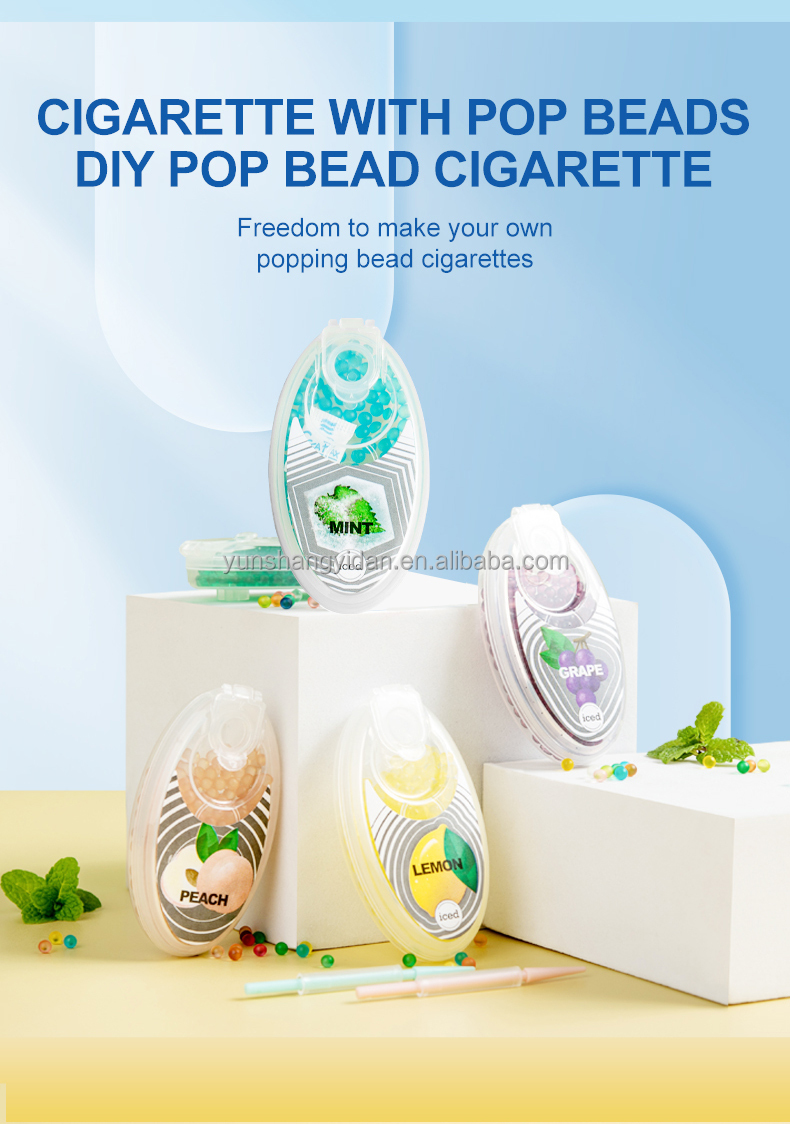 bead cigarettes  GDB Pick Your Flavor Menthol Mint Crush Beads Cigarette Filter Flavor Caps Jelli Bead upgrades standard Tiny Cigarette DIY Tutorial for