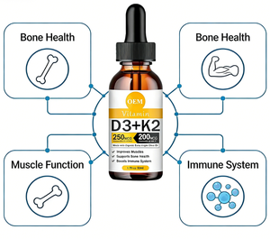 Complément Alimentaire Liquide <span class=keywords><strong>Vitamine</strong></span> D3 + K2, Favorise la Santé des Os, des Muscles et du Système Immunitaire, 50 ml, OEM, Étiquette Privée, Personnalisation Disponible - Product Image 5
