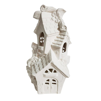 Maison de fée de noël en céramique, ornement en forme de biscuit, personnalisé, vente en gros, décoration intérieure