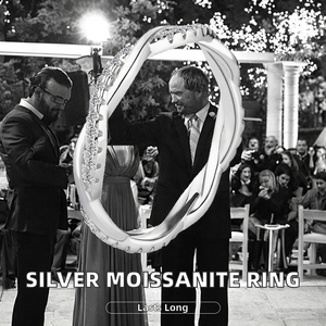 <b>925</b> Sterling <b>Silver</b> Moissanite Wedding <b>Ring</b> 1.3mm Round Cut with Twist Shank Full Eternity Band Fashionable Jewelry Promise Band - Product Image 2