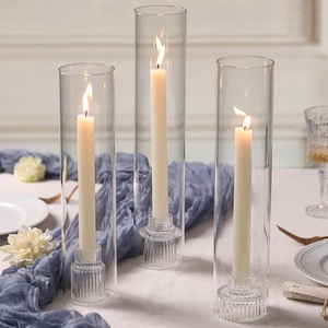 Romantic Wholesale SET of 3 <strong>Glass</strong> <strong>Hurricane</strong> <strong>Glass</strong> <strong>Candle</strong> <strong>Holders</strong> for Wedding Table Decoration MH-TZ0916 - Product Image 2