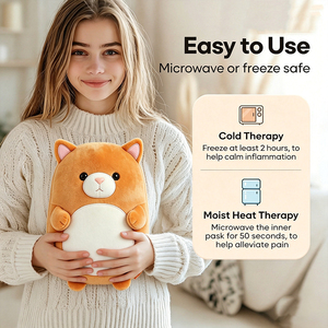 Offre Spéciale : <span class=keywords><strong>Coussin</strong></span> <span class=keywords><strong>Chauffant</strong></span> <span class=keywords><strong>Micro</strong></span>-ondable avec Housse en Peluche <span class=keywords><strong>Chat</strong></span> Mignon pour Soulager la Douleur et l'Anxiété - Product Image 4