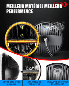 DOT omologato Round Offroad DRL IP68 2 pz luce bianca fredda <span class=keywords><strong>anabbagliante</strong></span> da 7 pollici - Product Image 5