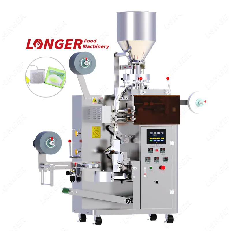 Automatic Coffee Sachet Filling Packaging Equipment Making Small Bag Tea Packing Machine Price With Filter Papers Tag And String