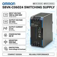 Alimentation industrielle compacte S8VK C06024 60W 24V, unité fiable à montage sur rail DIN pour panneaux de commande et automatisation