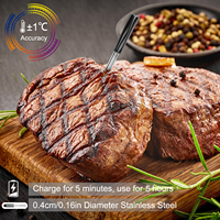 Termometro Digitale Wireless Bluetooth per Carne, Impermeabile IP67, Ricaricabile USB, Sonda Intelligente con Controllo App per BBQ e Cottura in Forno