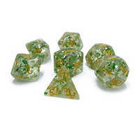 Jeu de dés de jeu polyédriques en plastique transparent personnalisé avec paillettes dorées pour enfants
