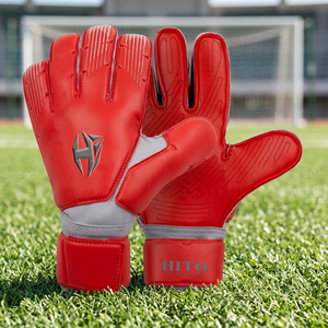 Professional Goalkeeper Gloves German Latex 4mm Goalkeeper Gloves Soccer Ball Gloves Top Quality Backhand Emobbosed Full Finger - Product Image 3