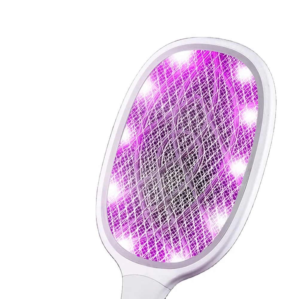 Electric Flies Swatter Killer with Light USB Rechargeable LED Lamp Summer Mosquito Trap Racket Anti Insect Bug Zapper