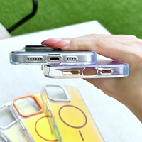 Couverture de téléphone magnétique de couleur de dégradé de Laser mat pour l'iPhone 16 Pro Max 15 14 13 Pro support de cadre d'objectif étui de téléphone portable