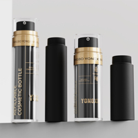 Bouteilles en plastique PET de luxe de 30 ml et 50 ml avec pompe sans air, vente directe d'usine, emballage pour soins personnels, lotion, crème